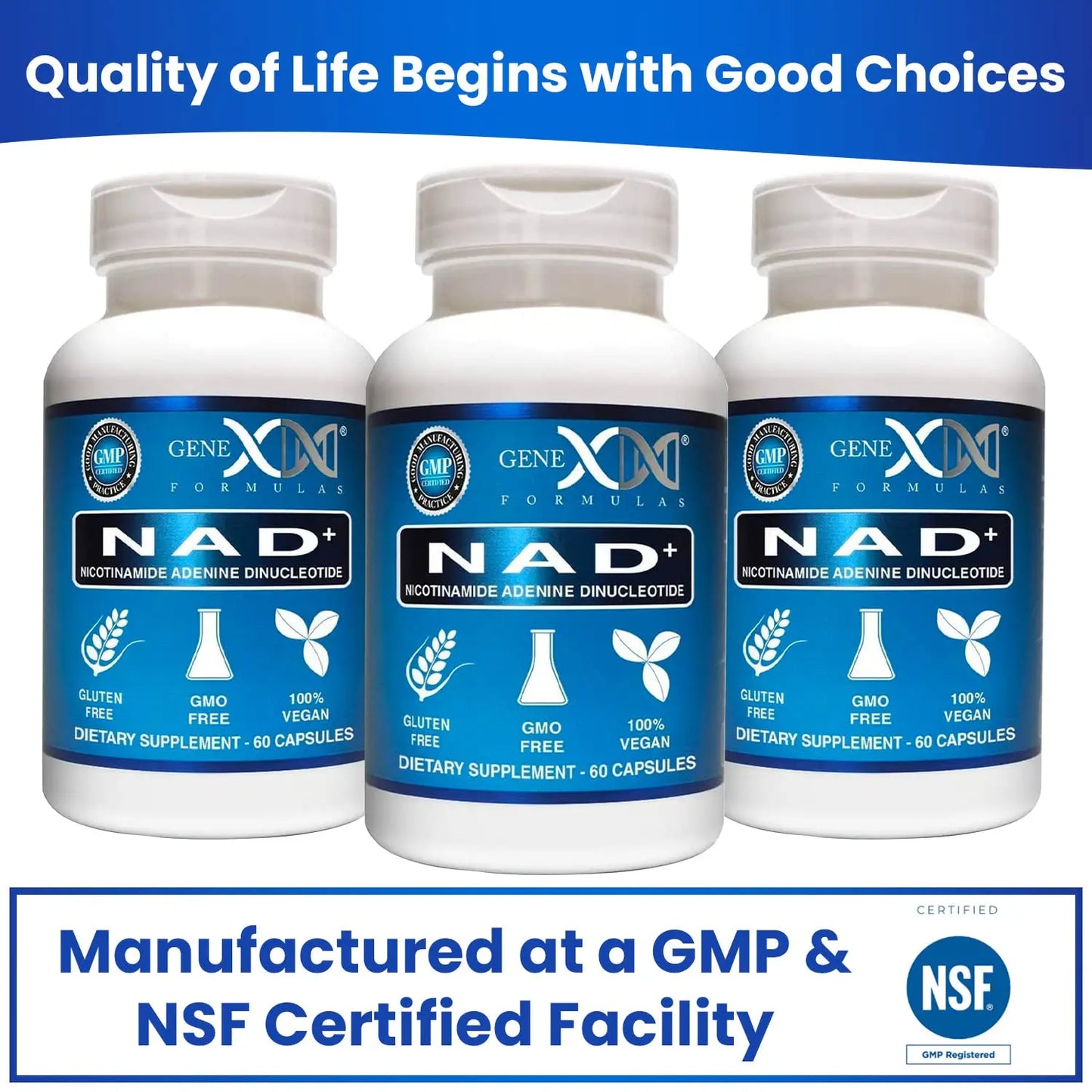 Genex Formulas NAD+ 250mg Serving 60 Capsules Nicotinamide Adenine Dinucleotide (Actual NAD+ Not a Precursor) (1) Genex FormulasBuy Supplements Australia