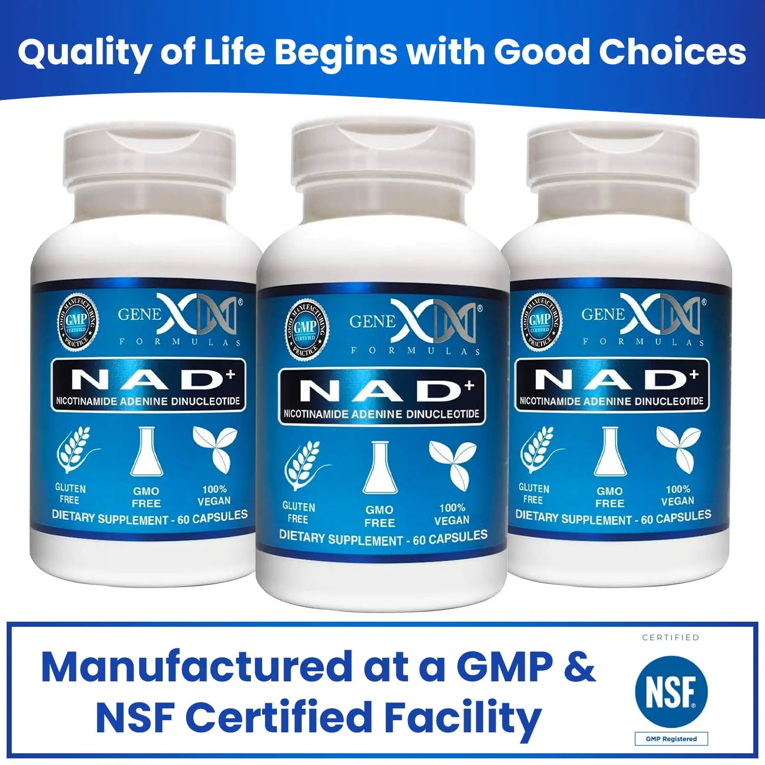 Genex Formulas NAD+ 250mg Serving 60 Capsules Nicotinamide Adenine Dinucleotide (Actual NAD+ Not a Precursor) (1) Genex FormulasBuy Supplements Australia