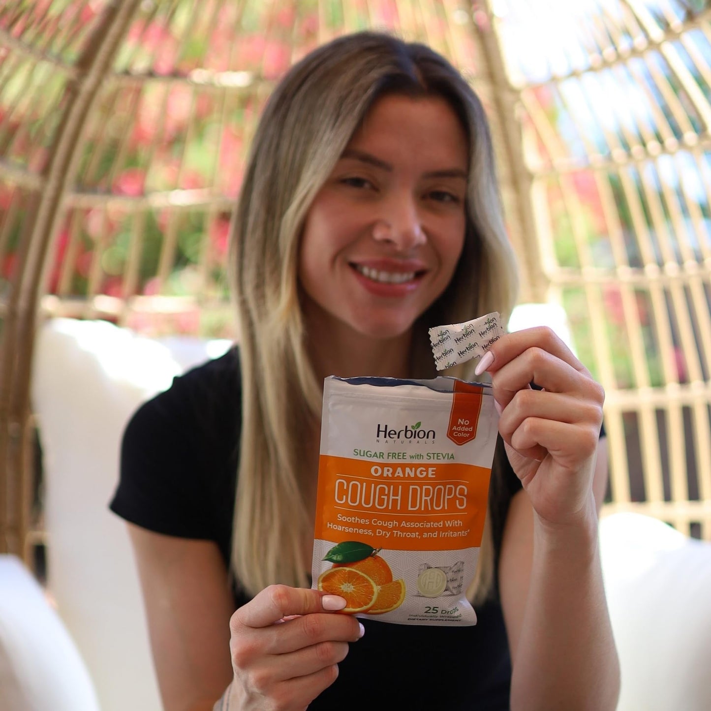 HERBION Naturals Cough Drops with Orange Flavor, Sugar-Free with Stevia, Soothes Cough, for Adults and Children Over 6 Years – Pack of 5(125 Lozenges) HERBION buy supplements Au