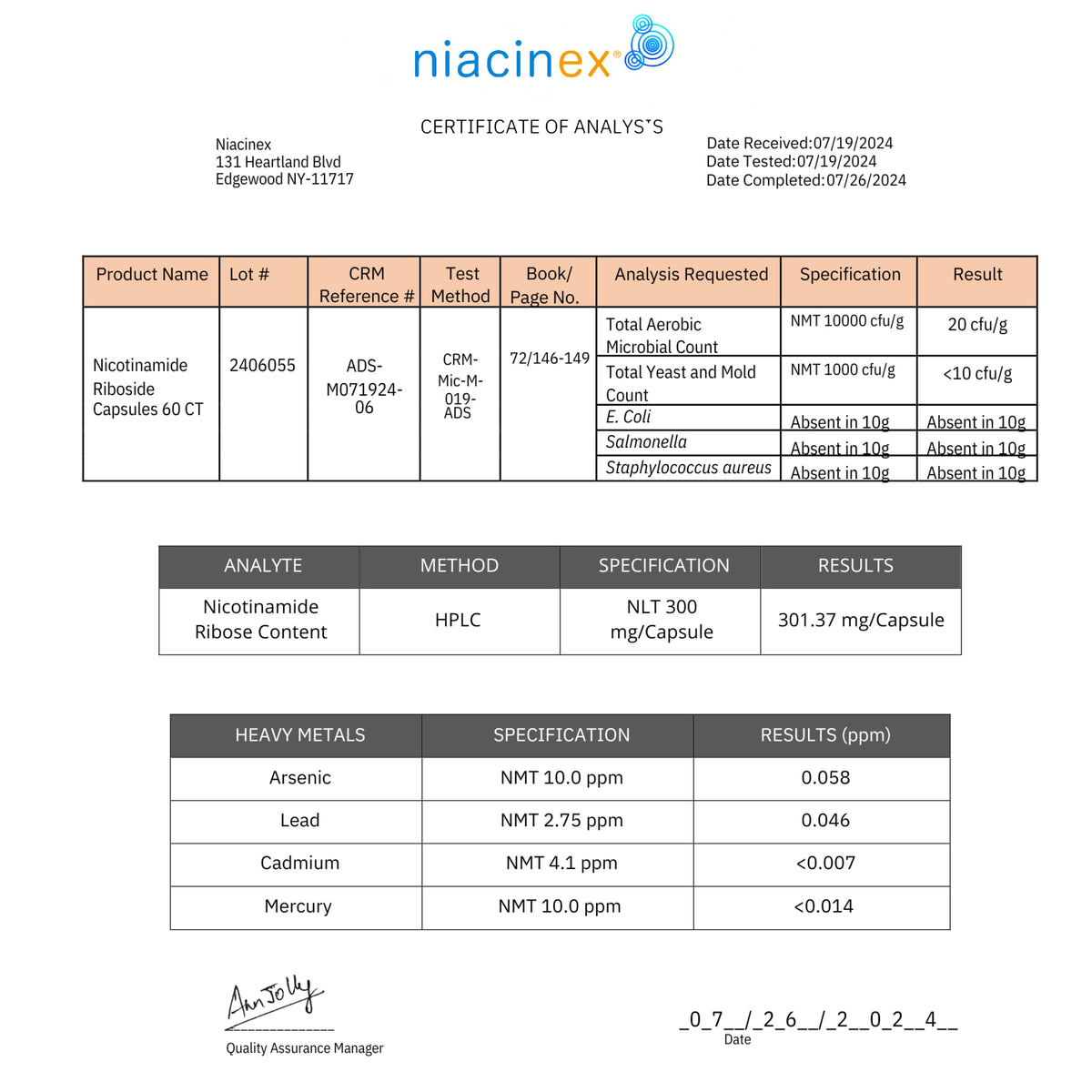 Niacinex NAD+ Supplement - 600mg Pure Nicotinamide Riboside (NR) - Healthy Aging, Mental Clarity & Energy Booster - Cell Regeneration Supplements for Women and Men - 60 NAD Plus Capsules - Made in USA NiacinexBuy Supplements Australia