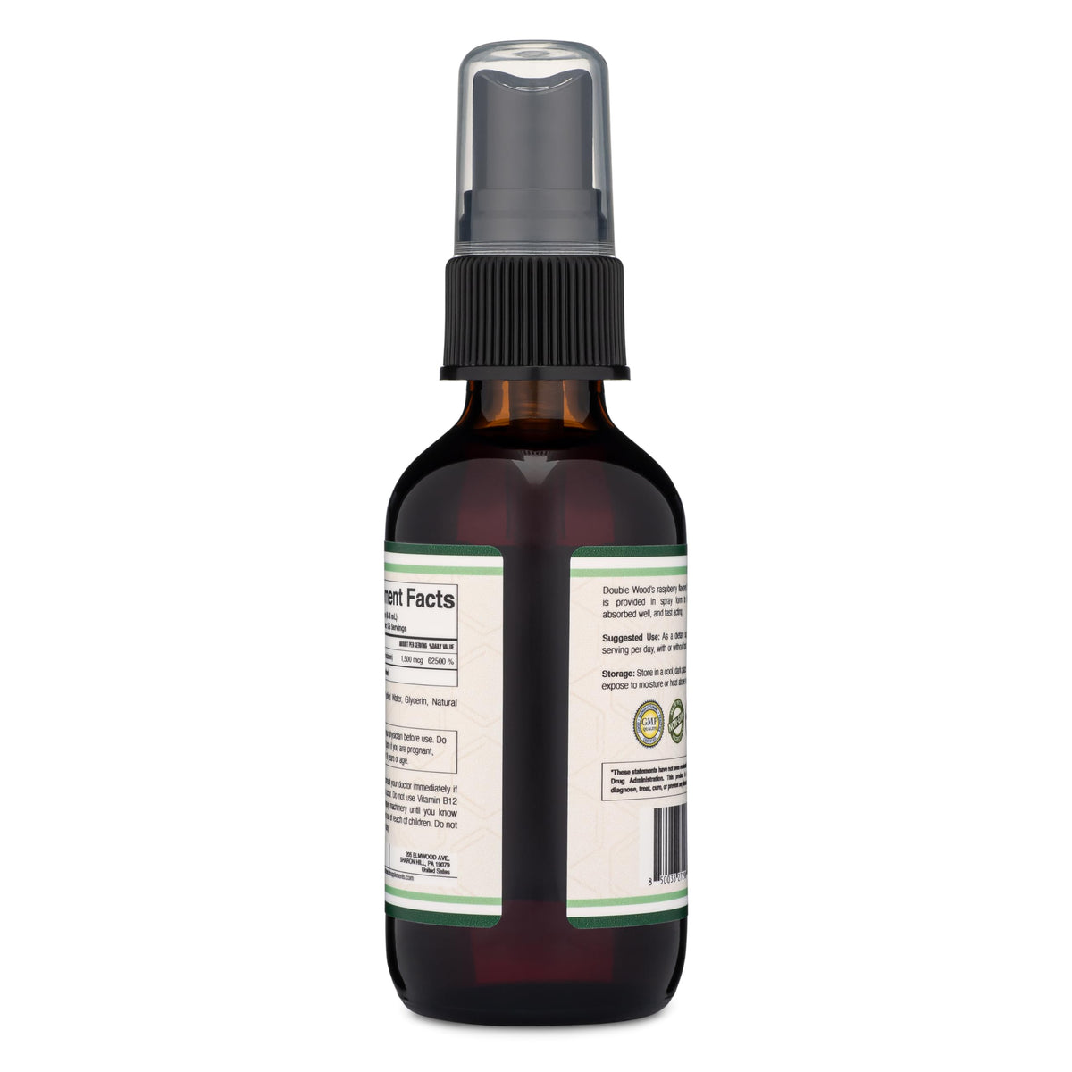 Vitamin B12 Sublingual Spray (2 Spray Dose of Vitamin 12 1000mcg, 3 Spray Serving Size Double Wood SupplementsBuy Supplements Australia