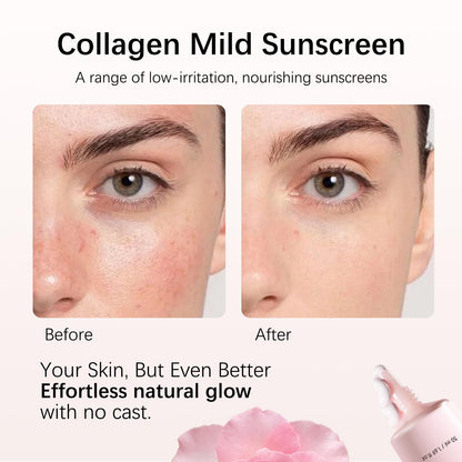 Collagen Mild Sunscreen SPF 50 for Face, Broad Spectrum Protection, Hydrating Facial Sunscreen with Peptides & Cica, Lightweight Non-Greasy, No White Cast, Natural Glow, Travel Size (2 PCS) DR.Seya buy supplements Au