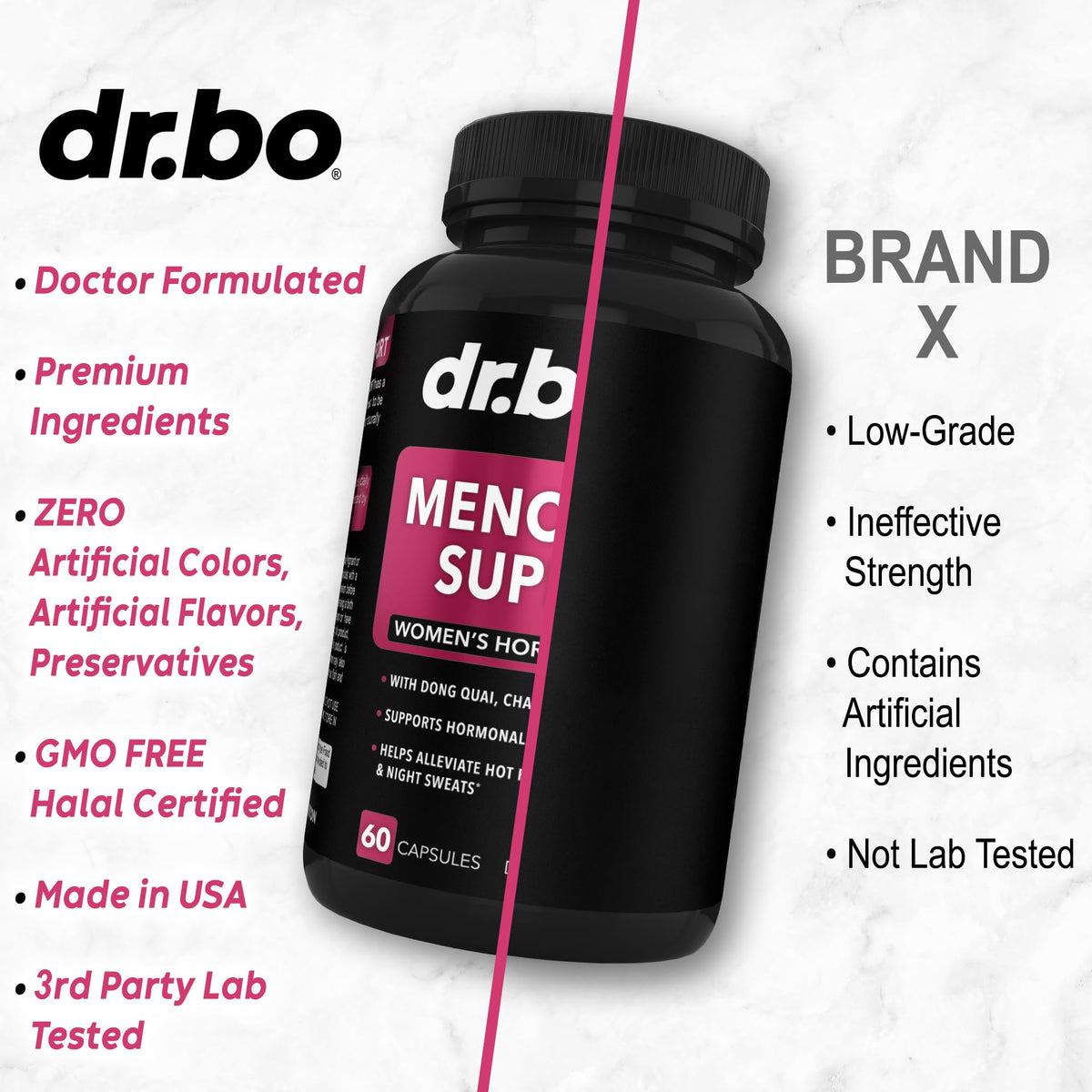 Menopause Supplements for Women Support Pills - Natural Menopause Relief for Hot Flashes, Night Sweats & Mood Swings with Dong Quai, Chasteberry & Black Cohosh - Hormone Balance for Women Supplement DR. BOBuy Supplements Australia