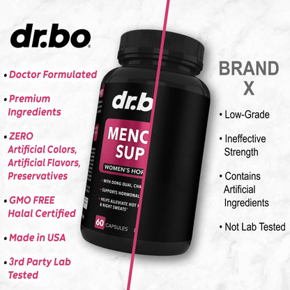 Menopause Supplements for Women Support Pills - Natural Menopause Relief for Hot Flashes, Night Sweats & Mood Swings with Dong Quai, Chasteberry & Black Cohosh - Hormone Balance for Women Supplement DR. BOBuy Supplements Australia