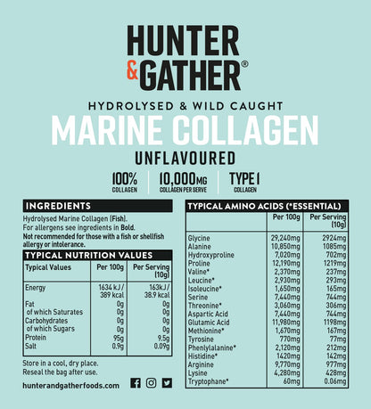 Hunter & Gather Marine Collagen Powder 300g | Pure Unflavoured Premium Hydrolysed Wild Caught Marine Collagen Hunter & GatherBuy Supplements Australia