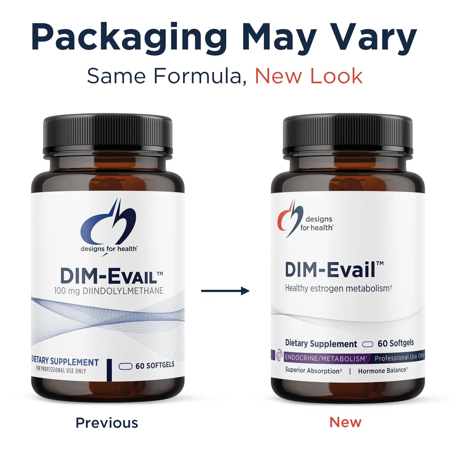 Designs for Health DIM-Evail - 100mg Diindolylmethane Supplement - Enhanced Absorption Technology DIM Supplement - May Support Healthy Estrogen Metabolism - Gluten Free + Non-GMO (60 Softgels) Designs for HealthBuy Supplements Australia