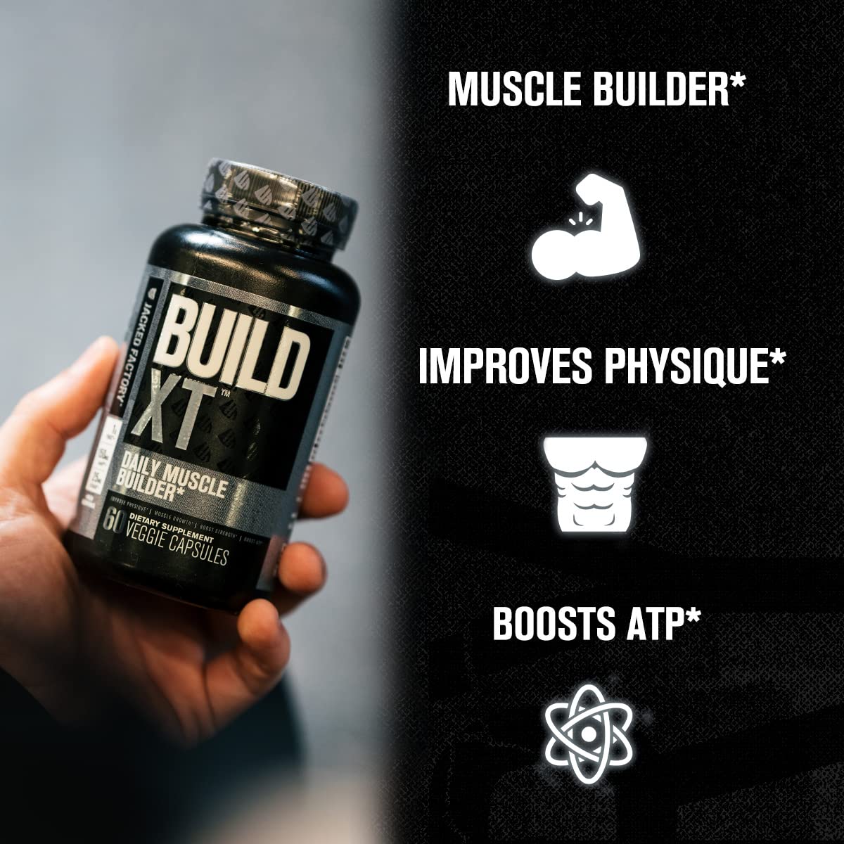 Jacked Factory Nitrosurge Pre-Workout in Watermelon & Build XT Muscle Building Bundle for Men & Women