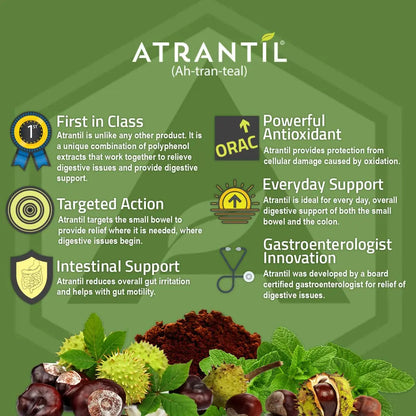 Atrantil 90 Capsules-Antioxidant Packed Polyphenol for Bloating and Gas Relief, Abdominal Discomfort, Constipation, Diarrhea, Postbiotic, Change in Bowel Habits and Everyday Digestive Health. AtrantilBuy Supplements Australia