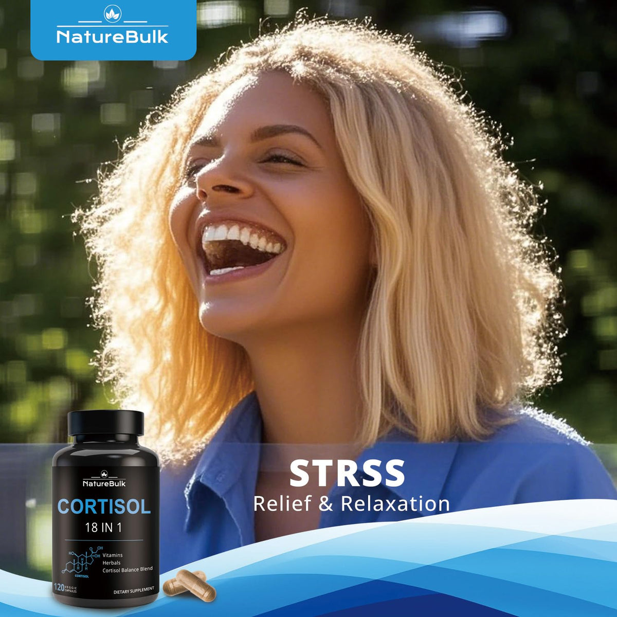 NATUREBULK Cortisol Supplements for Women, 18-in-1 - Premium Blend with Ashwagandha, Rhodiola, Magnesium & L-Theanine - Stress Response Support & Mood Enhancement Formula - 120 Vegetarian Capsules NATUREBULKBuy Supplements Australia