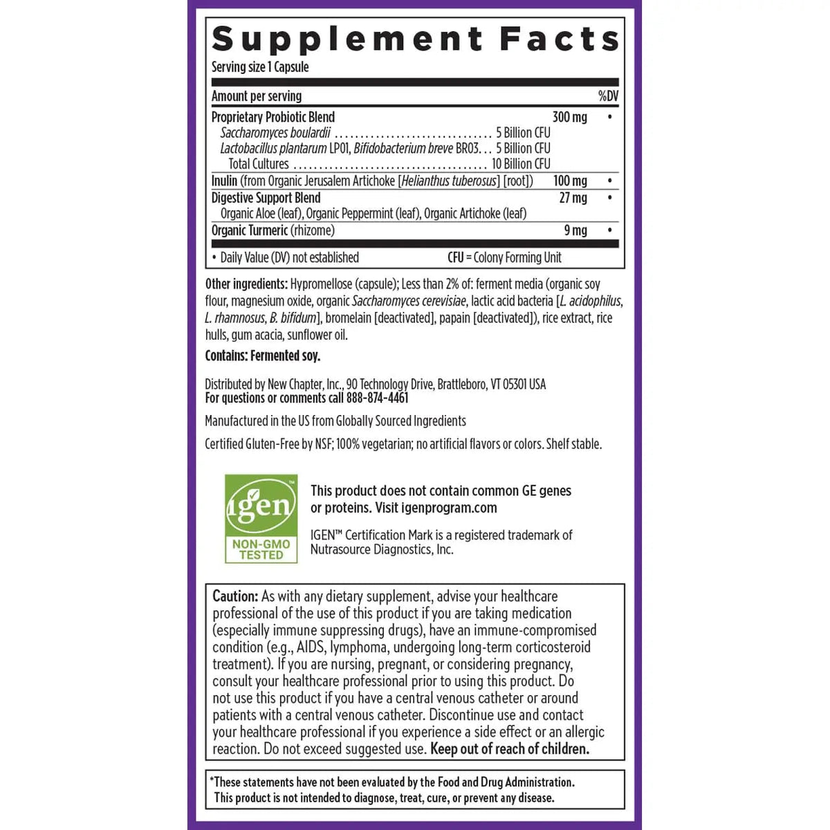 New Chapter All-Flora Probiotic for Advanced Digestion & Complete Gut Health with Prebiotics + Postbiotics, Clinical-Strength Strains, 100% Vegetarian, Non-GMO, Shelf Stable - 60 ct (2 Month Supply) New ChapterBuy Supplements Australia