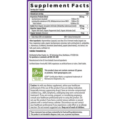 New Chapter All-Flora Probiotic for Advanced Digestion & Complete Gut Health with Prebiotics + Postbiotics, Clinical-Strength Strains, 100% Vegetarian, Non-GMO, Shelf Stable - 60 ct (2 Month Supply) New ChapterBuy Supplements Australia