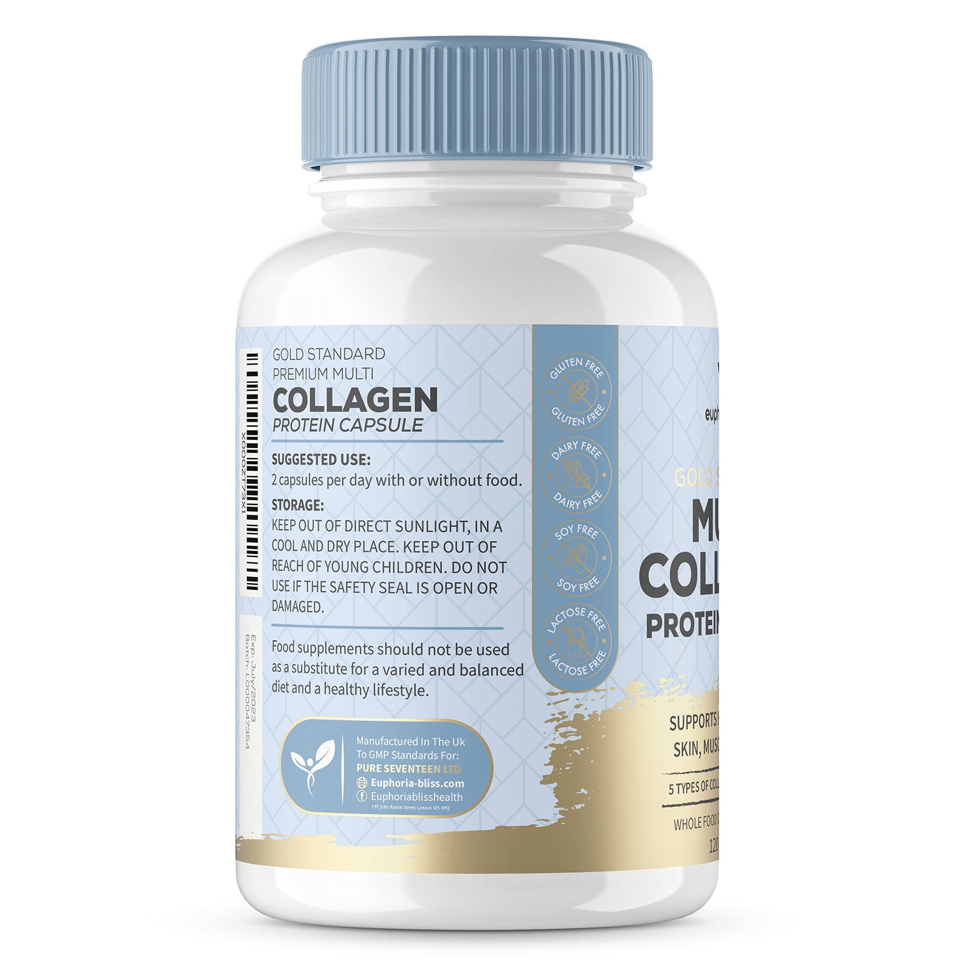 High Strength Multi Collagen 1400MG Tablets with Turmeric & Kelp, Skin, Hair, Nails Euphoria BlissBuy Supplements Australia