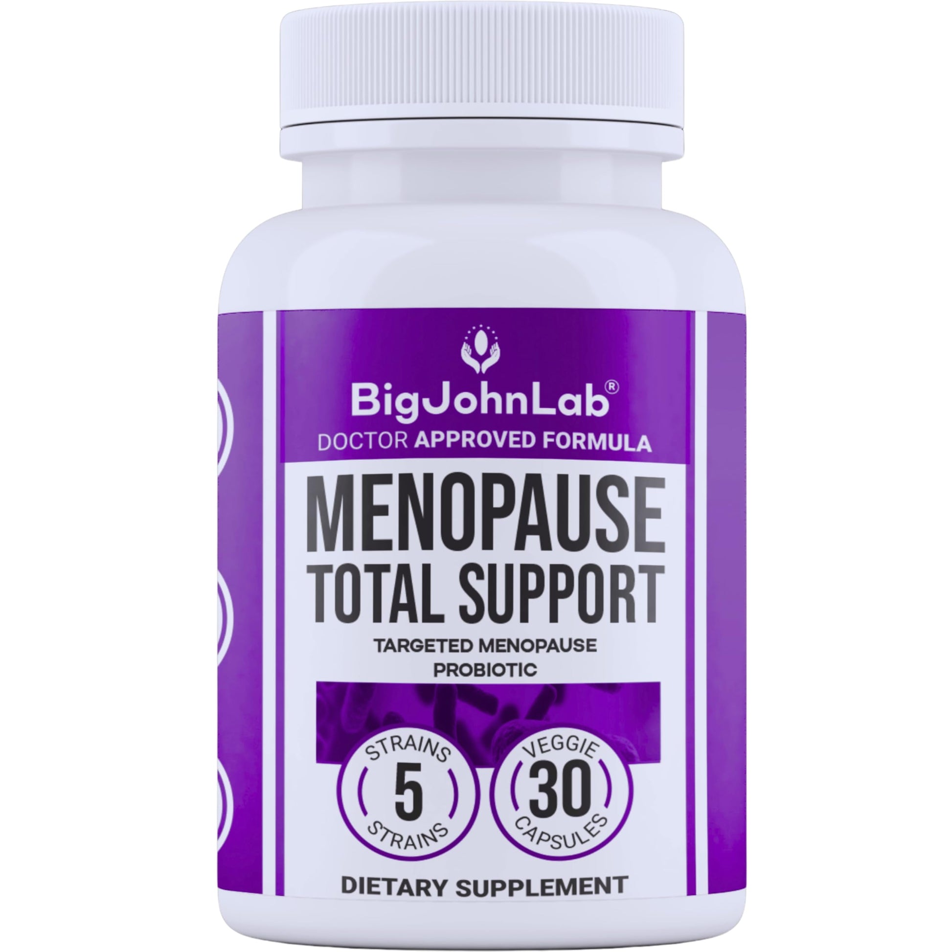 BIGJOHNLAB® - Menopause Total Support – Advanced Probiotic Formula with 5 Strains & 15 Billion CFU, Resveratrol, Black Cohosh, Acacia Fiber, Non-GMO & 100% Vegetarian BIGJOHNLABBuy Supplements Australia