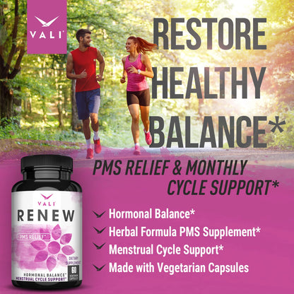 VALI Renew PMS Relief Supplement. Women’s Menstrual Cycle Support. Herbal Formula VALIBuy Supplements Australia