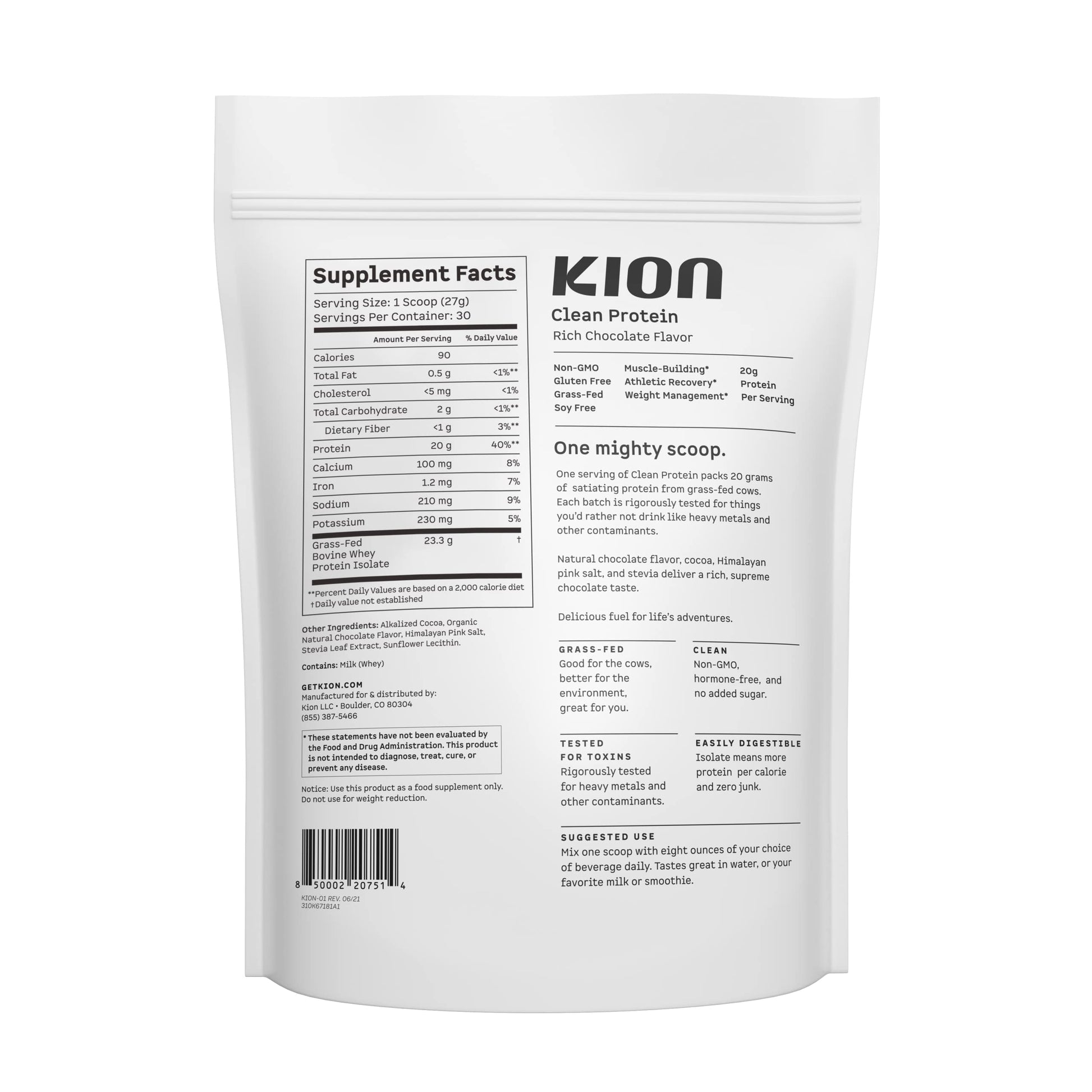 Kion Clean Protein | Grass-Fed & Pasture-Raised Whey Isolate Protein Powder KionBuy Supplements Australia