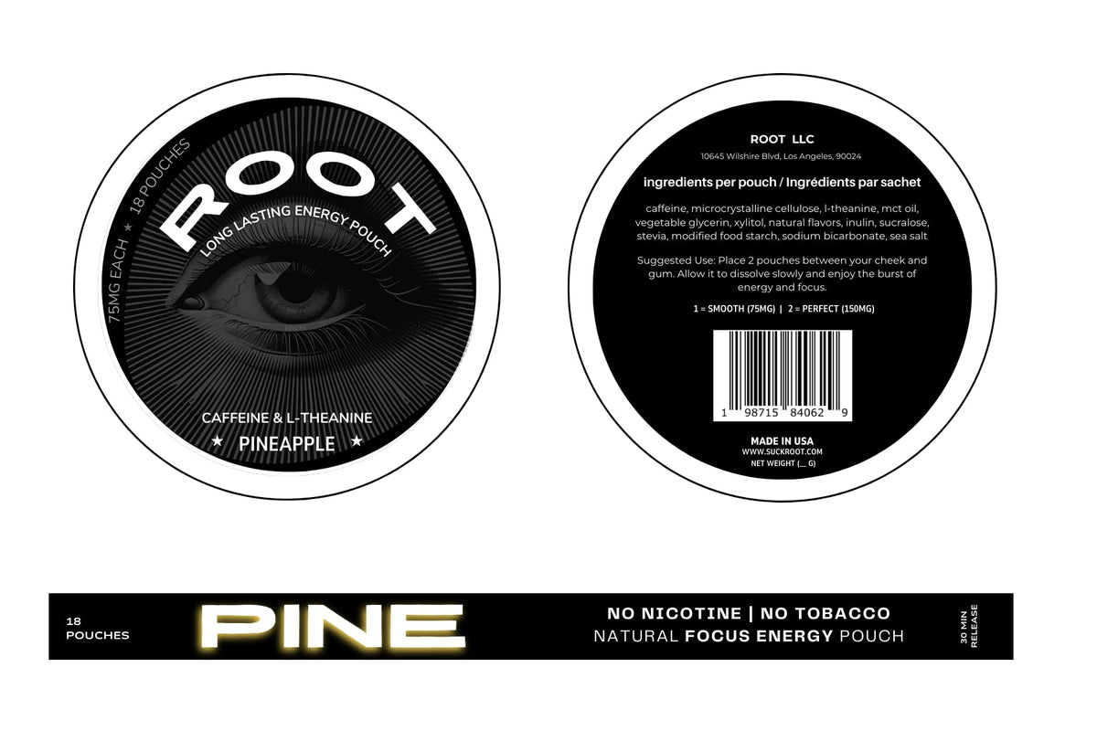Root Nootropic Energy Pouches – Caffeine & L-Theanine for Focus & Clarity – Sugar-Free, Long-Lasting Alternative to ZYN - Pineapple - (Pack of 3) RootBuy Supplements Australia