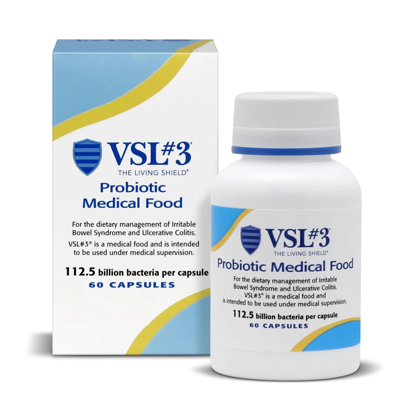 VSL#3® Probiotics for Digestive Health, IBS & UC Symptoms - 112.5B CFUs, High-Potency, Multi-Strain, Live, Refrigerated Probiotic, Medical Food for Gut Health Support in Men & Women, 60 Capsules VSL #3Buy Supplements Australia