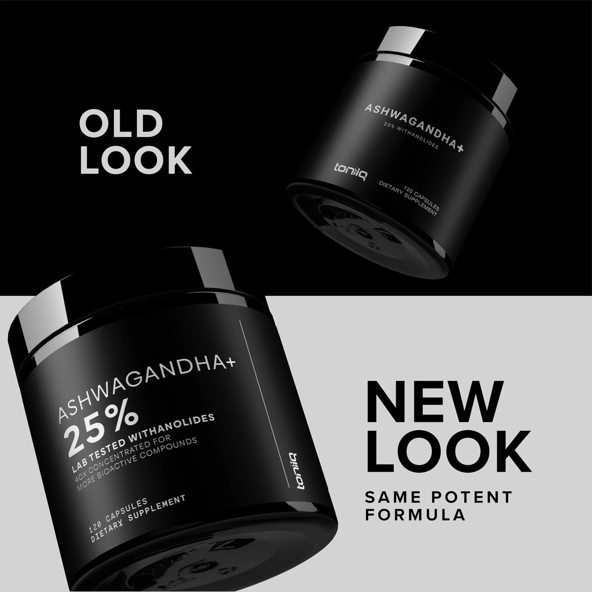Toniiq Ashwagandha – 40:1 Concentrated Extract – 25% Withanolides – Wild Harvested in India – Highly Bioavailable with Black Pepper – Third-Party Tested – 120 Capsules - 1,300mg per Serving Toniiq buy supplements Au