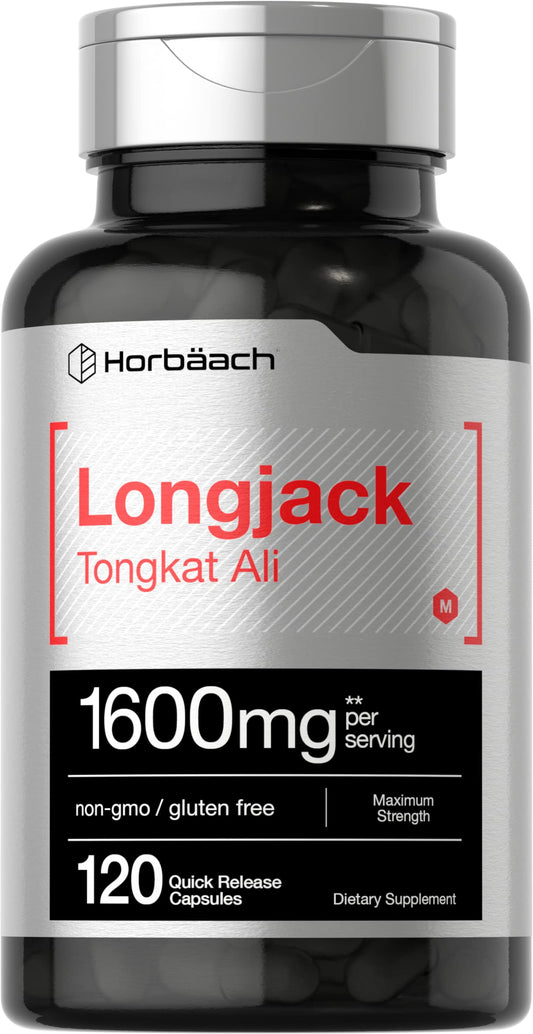 Horbäach Longjack Tongkat Ali for Men and Women | 120 Capsules | Extract Supplement | Maximum Strength Pills
