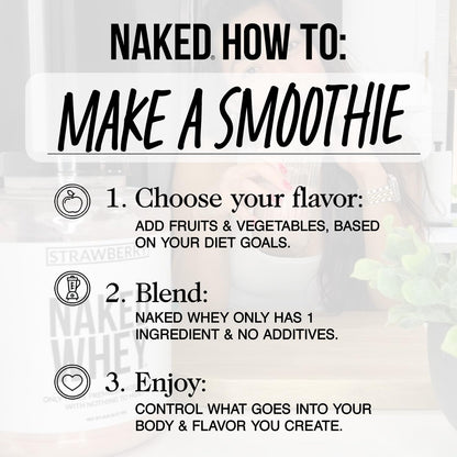 NAKED Whey 1Lb - Only 1 Ingredient, Grass Fed Whey Protein Powder, NSF Certified, Undenatured, No Gmos, No Soy, Gluten Free