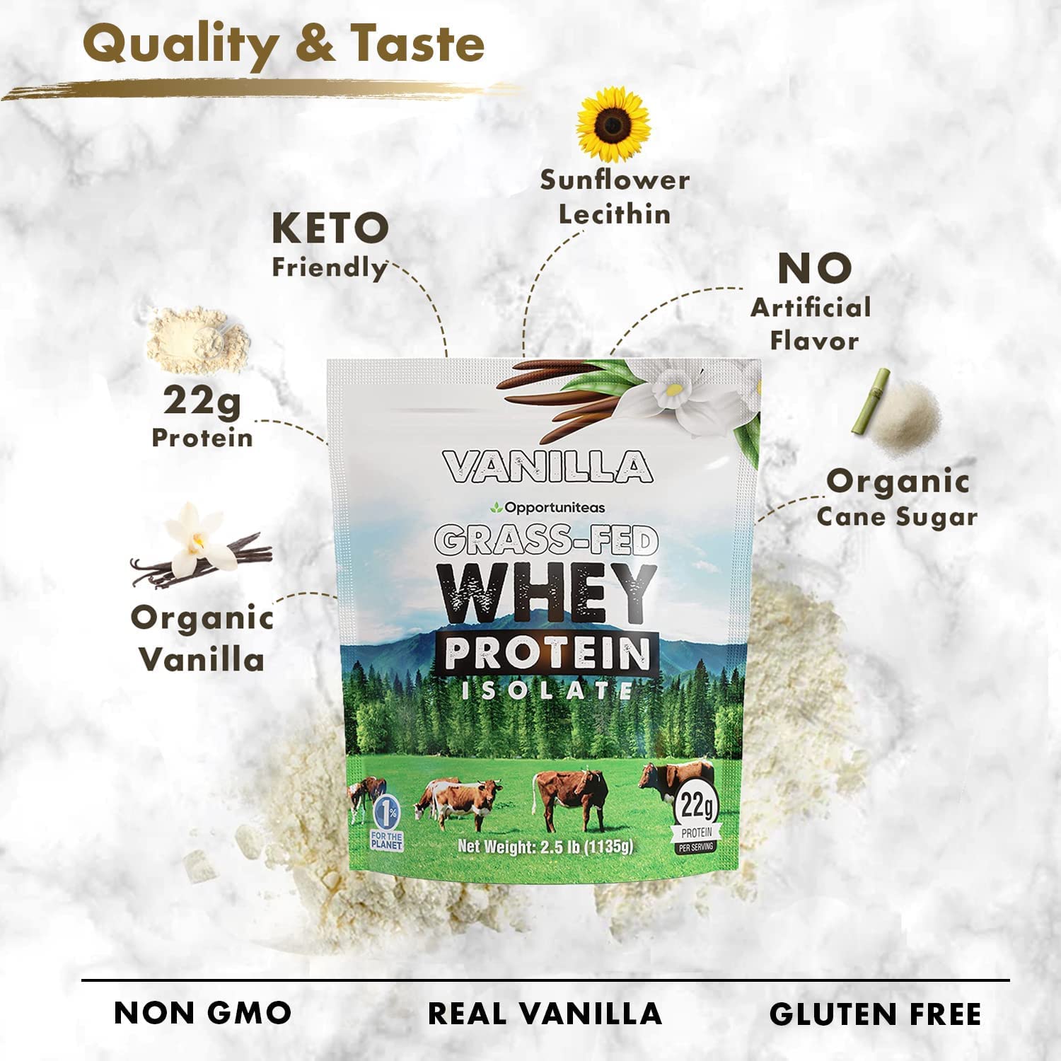 Opportuniteas Chocolate & Vanilla Whey Protein Powder Bundle - Grass Fed Whey Isolate OpportuniteasBuy Supplements Australia