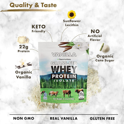 Opportuniteas Chocolate & Vanilla Whey Protein Powder Bundle - Grass Fed Whey Isolate OpportuniteasBuy Supplements Australia
