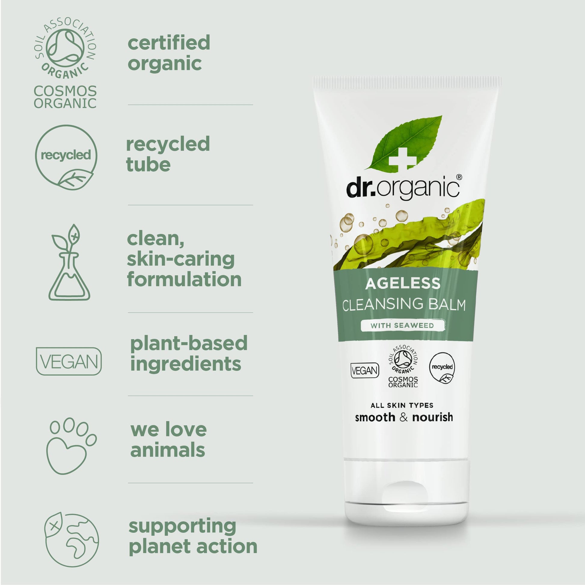 Dr. Organic Ageless Cleansing Balm with Seaweed | Moisturizing, Gentle, Removes Impurities, Certified Organic, Paraben & SLS-Free, Natural, Vegan, 100 ml / 3.4 fl oz Dr. Organic buy supplements Au