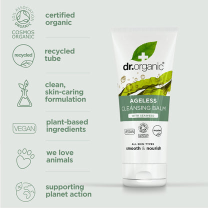 Dr. Organic Ageless Cleansing Balm with Seaweed | Moisturizing, Gentle, Removes Impurities, Certified Organic, Paraben & SLS-Free, Natural, Vegan, 100 ml / 3.4 fl oz Dr. Organic buy supplements Au