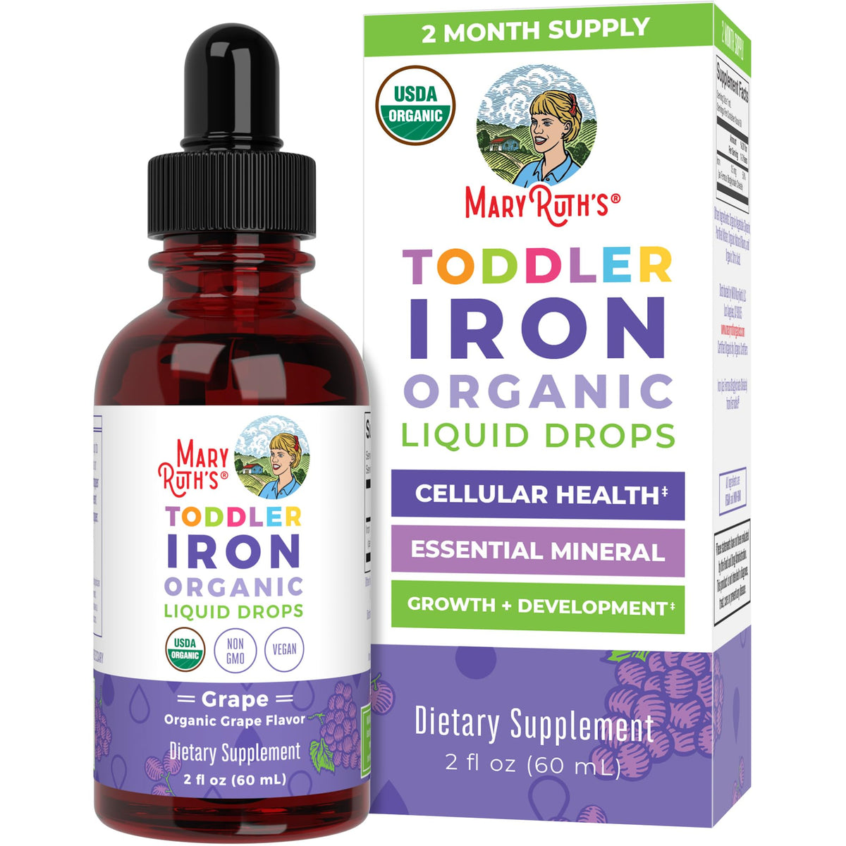 MaryRuth's Iron Supplement for Toddlers | Liquid Iron Supplement for Children Ages 1-3 | Iron Supplement for Iron Deficiency | Ferrochel | Sugar Free | Vegan | Non-GMO | Gluten Free | 2 Fl Oz MARYRUTH'SBuy Supplements Australia