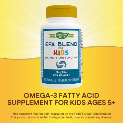 Nature's Way EFA Blend for Kids with vitamin E, Supports Eye and Brain Function*, 120 Softgels Nature's WayBuy Supplements Australia