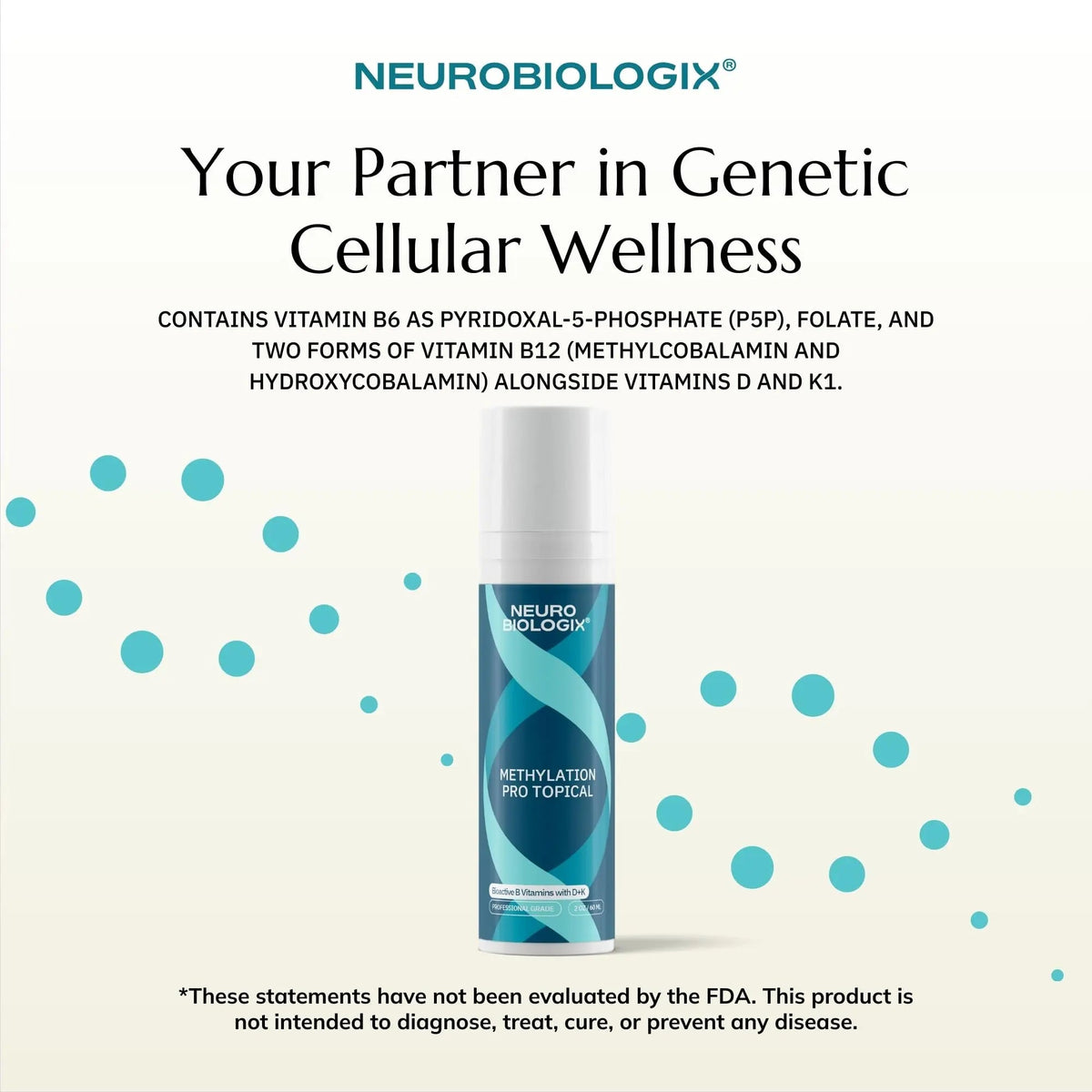 Neurobiologix Methylation Pro Topical for Men and Women, Bioactive B Vitamin Cream with Methylfolate, B6, B12, D3 & K1, Supports Cellular Energy NeurobiologixBuy Supplements Australia