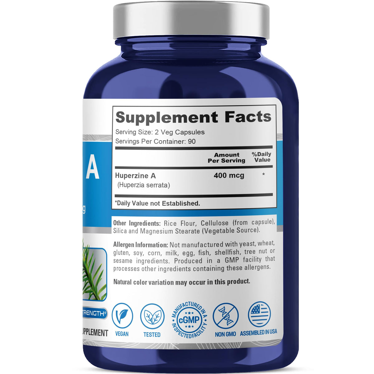 NusaPure Huperzine A 400mcg 180 Veggie Capsules (Vegetarian, Non-GMO, Vegan) NusaPureBuy Supplements Australia