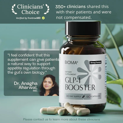 BIOMA GLP-1 Booster - Natural Appetite Control Supplement with Clinically Proven Probiotics, Prebiotics & Postbiotics - Support Weight Management & Satiety, (60 Capsules - 30 Day Supply) BIOMABuy Supplements Australia