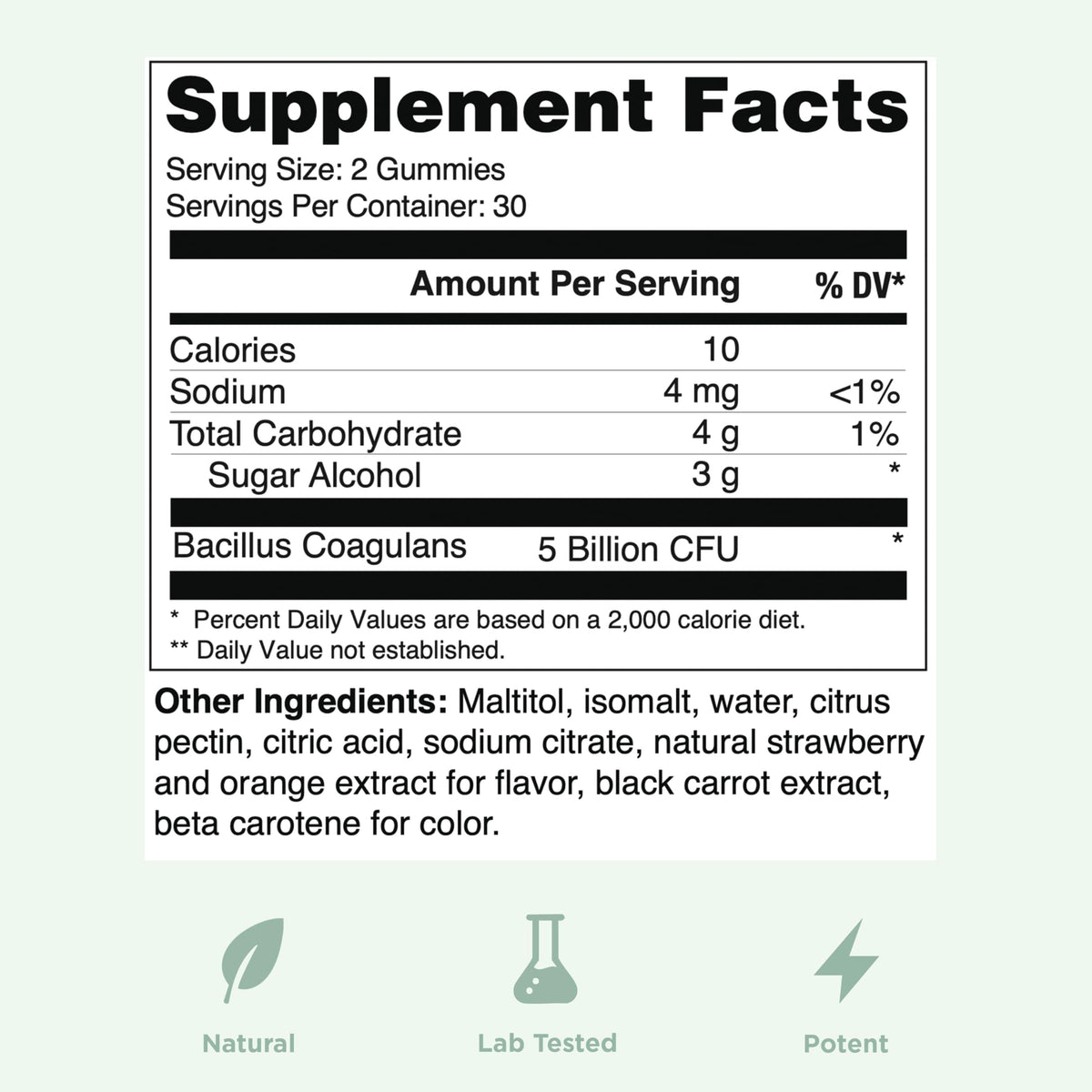 Yuve Natural Sugar Free Probiotic Gummies 5 Billion CFU, Helps with Constipation, Bloating & Leaky Gut - Vegan, Gluten-Free & Non-GMO - 60ct