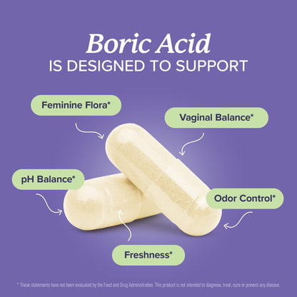 Boric Acid Suppositories for Women 600mg | pH Balance, Vaginal Odor & Itching | Feminine Hygiene & Intimate Health Support | Boric Acid for Women Vaginal Suppositories | Unscented, Vegan | 30 Ct SMNutritionBuy Supplements Australia