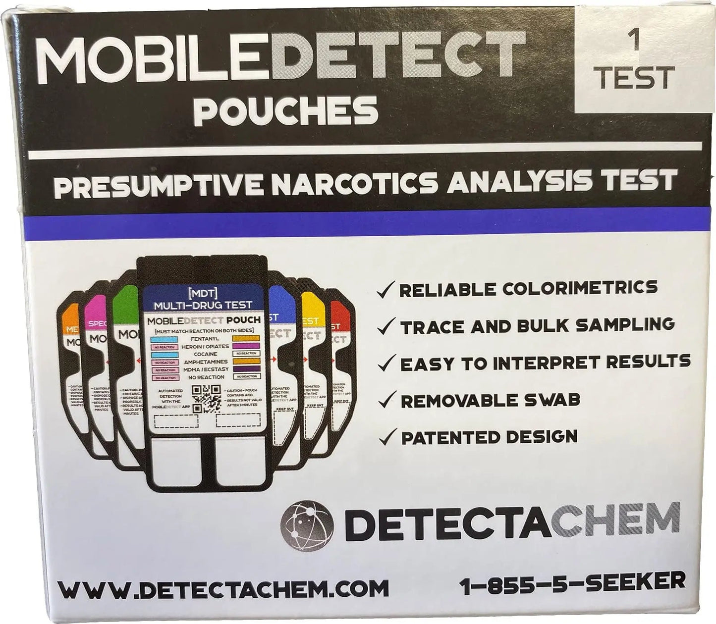 MobileDetect Pouch Residue Detection Multi-Drug Test Kit - Rapid Surface Residue Detector MobileDetect PouchBuy Supplements Australia