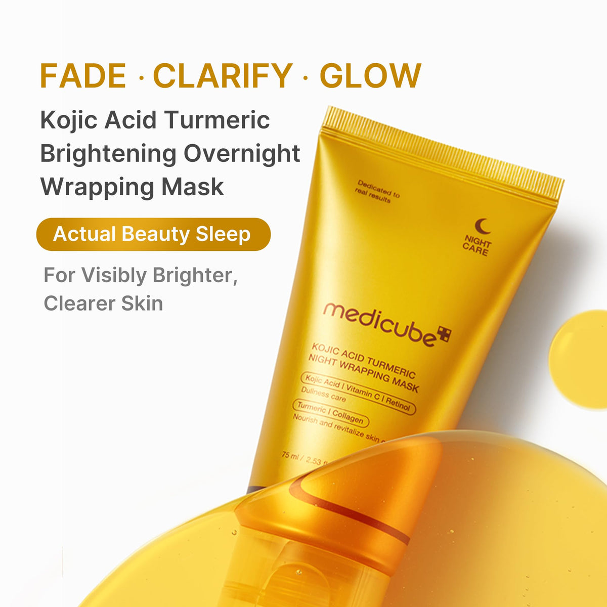 medicube Wrapping Mask Kojic Acid, Turmeric, Vitamin C Overnight Peel Off Facial Mask | Brighten & Defends Against Skin Stress for a Clear, Glowing Complexion | Korean Skin Care, 2.53 fl.oz medicube buy supplements Au