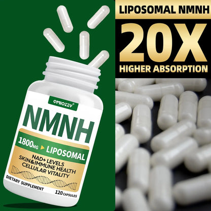 NMNH Supplement 1000mg - Nicotinamide Mononucleotide Alternative, Boost NAD+ with Liposomal Resveratrol & Nicotinamide Riboside NR, for Healthy Cellular, Aging, Energy, 120 Vegan Non-GMO Capsules QmiozzyBuy Supplements Australia