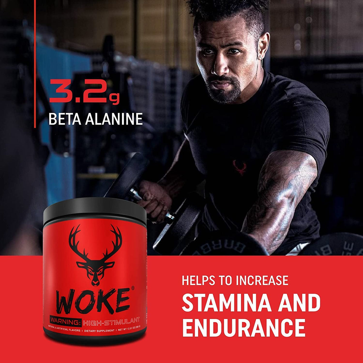 Bucked Up - Woke - HIGH STIM Pre Workout - Best Tasting - Focus Nootropic, Pump, Strength and Growth, 30 Servings (Rocket Pop) Bucked UpBuy Supplements Australia