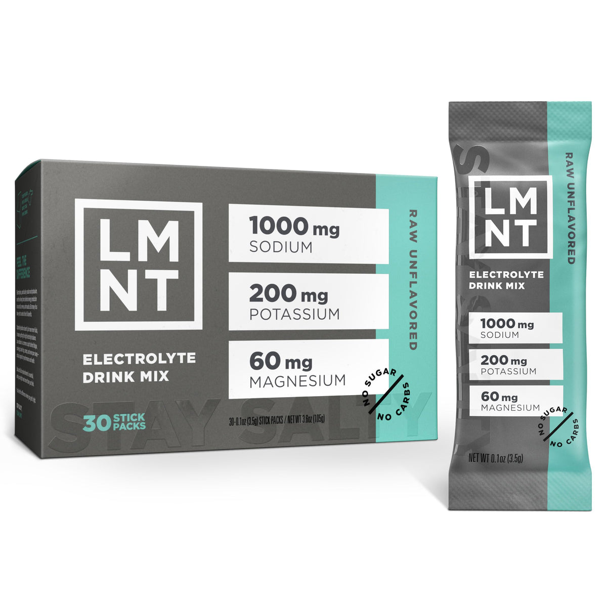 LMNT Zero Sugar Electrolytes - Raw Unflavored Salt | Drink Mix | 30-Count Drink LMNTBuy Supplements Australia