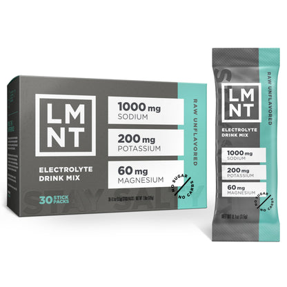 LMNT Zero Sugar Electrolytes - Raw Unflavored Salt | Drink Mix | 30-Count Drink LMNTBuy Supplements Australia