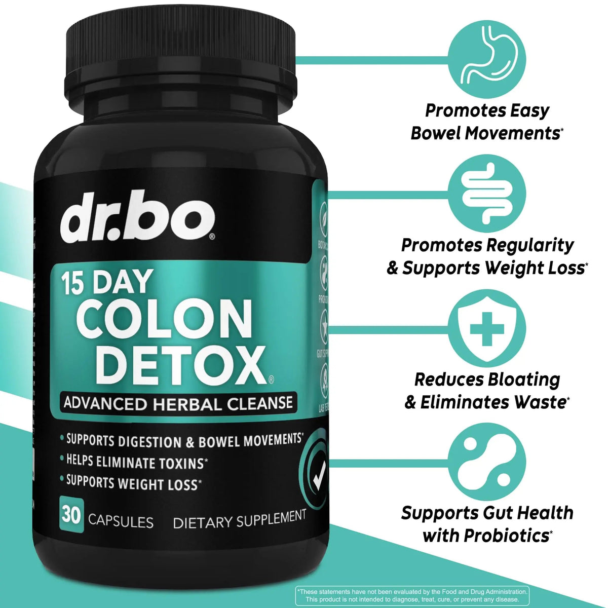 Colon Cleanser Detox for Weight Flush - 15 Day Intestinal Cleanse Pills & Probiotic - Fast Natural Laxative for Constipation Relief - Bowel Movement Supplements for Stomach Bloating, Gut Loss Support DR. BOBuy Supplements Australia