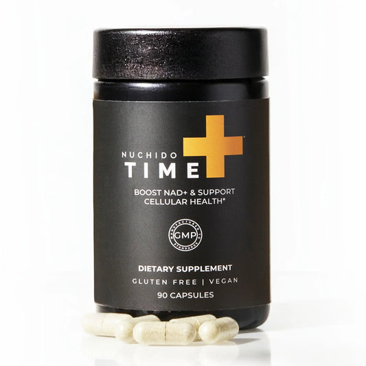 Nuchido Time+ NAD Supplement for Men & Women - Advanced Formula for Healthy Aging, Energy, Focus, Cellular Health & Longevity - Nicotinamide, Alpha Lipoic Acid, Quercetin - 90 Capsules Nuchido Time+Buy Supplements Australia