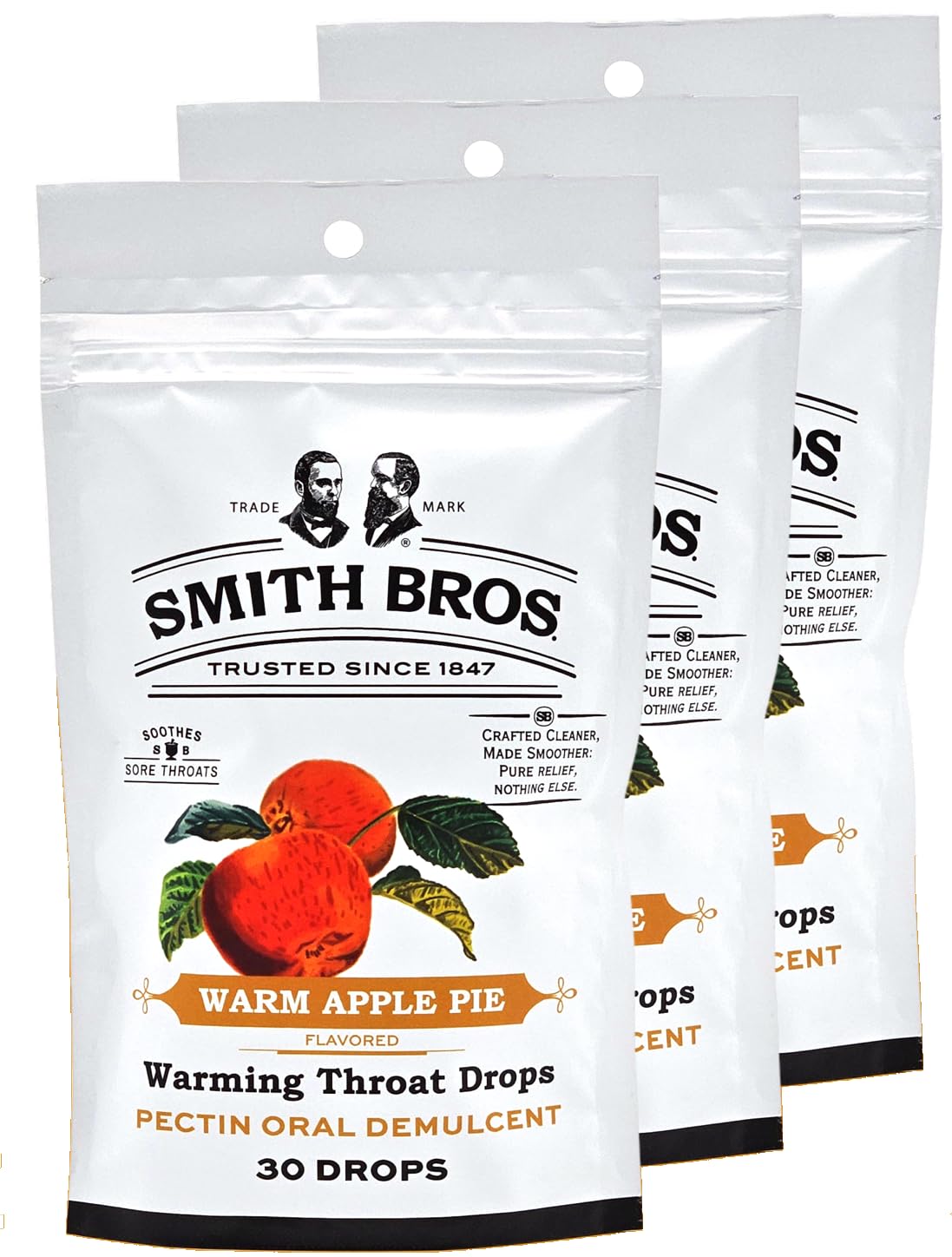 Sore Throat Lozenges with Pectin by Smith Brothers (Warming Apple Pie, 90 Count): Vintage Candy Throat Drops - The Original American Cough Drop Smith Bros. buy supplements Au
