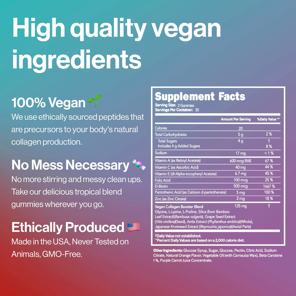 Habit + Habitat Vegan Beauty Support Gummies Collagen Booster with Biotin