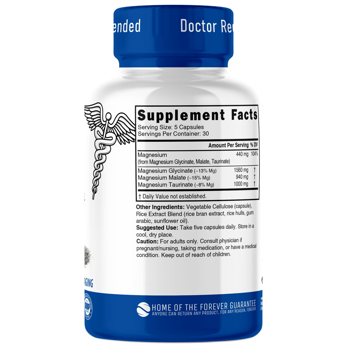 Nutri Triple Magnesium Complex 440mg - Magnesium Glycinate, Malate, & Taurinate - 100% Chelated for Maximum Absorption - 120 Vegan Capsules - Triple Complex Magnesium - Magnesio Triple Complex Nature's Fusions buy supplements Au