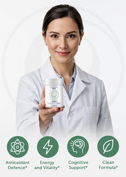 Lunakai PRO USA Made Dual-Pathway NAD+ Formula with NR & Resveratrol – Natural NAD Supplement for Women & Men – Healthy Aging & Cellular Health Support, 60ct LunakaiBuy Supplements Australia