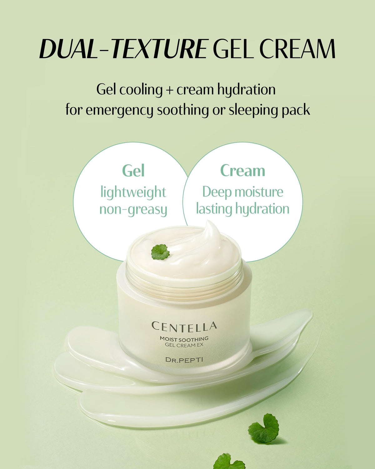 dr.pepti Centella Cooling Gel Cream – 77% Centella, 5-Type Hyaluronic Acid & Peptides – Water-Gel Moisturizer for Redness, Sensitive & Post-Retinol Skin – No Pilling, Sleeping Pack Use, 2.37 fl oz dr.pepti buy supplements Au