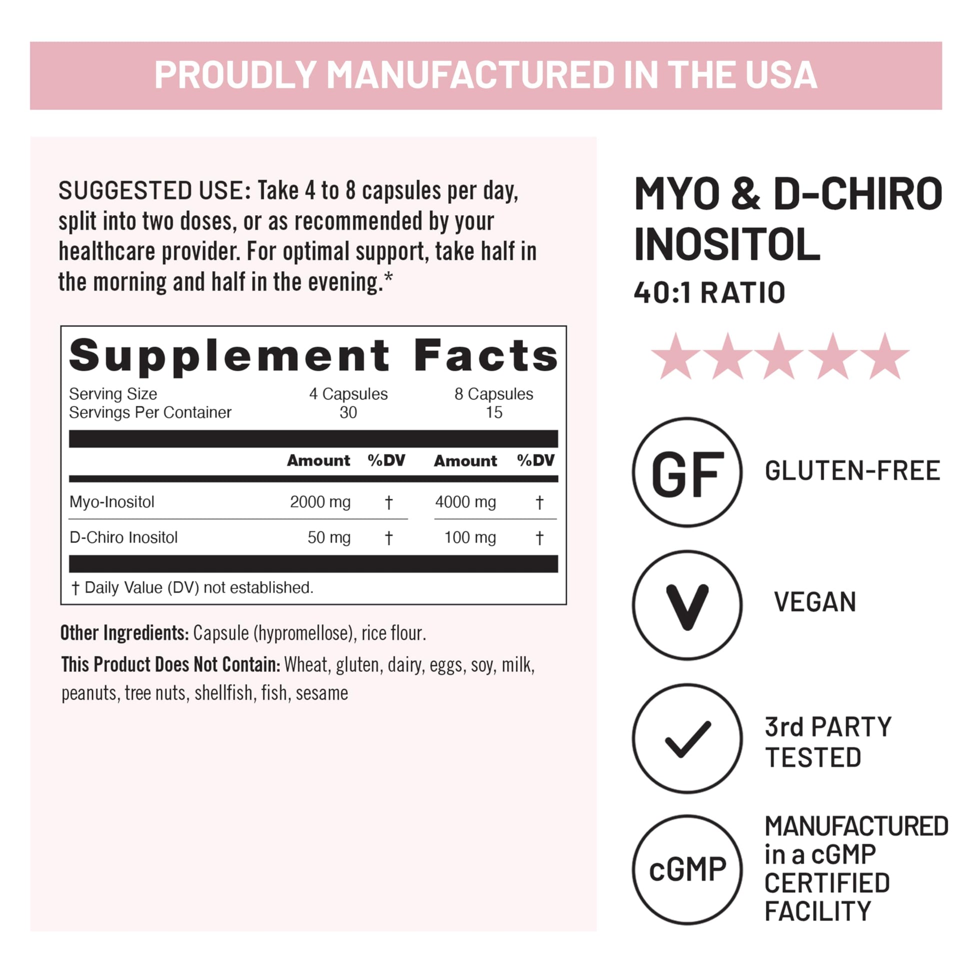 NatureWise Myo-Inositol & D-Chiro Inositol Supplement for Women - Fertility Supplements for Women - Ideal 40:1 Ratio - Myo Inositol 2000mg - Non-GMO, Vegan, USA Manufactured - [30-Day Supply] NatureWiseBuy Supplements Australia