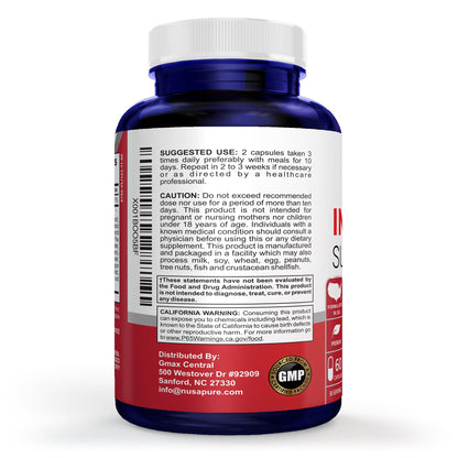 NusaPure Intestinal Support for Humans (Non-GMO), Wormwood, Garlic, Black Walnut Hull, 60 Capsules NusaPureBuy Supplements Australia